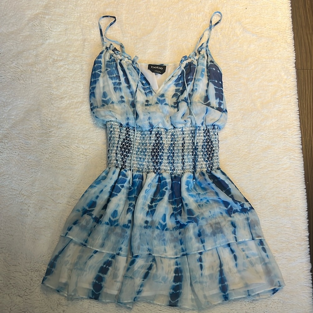 Bebe blue and white dress